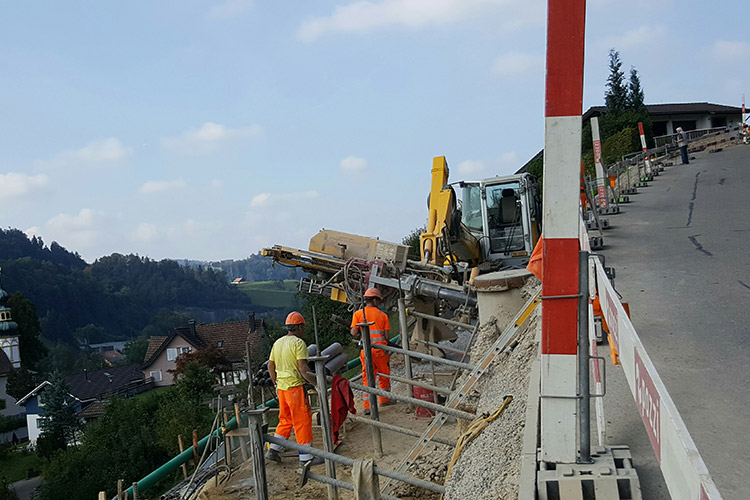 Stützriegel Oberplattenstrasse Lichtensteig